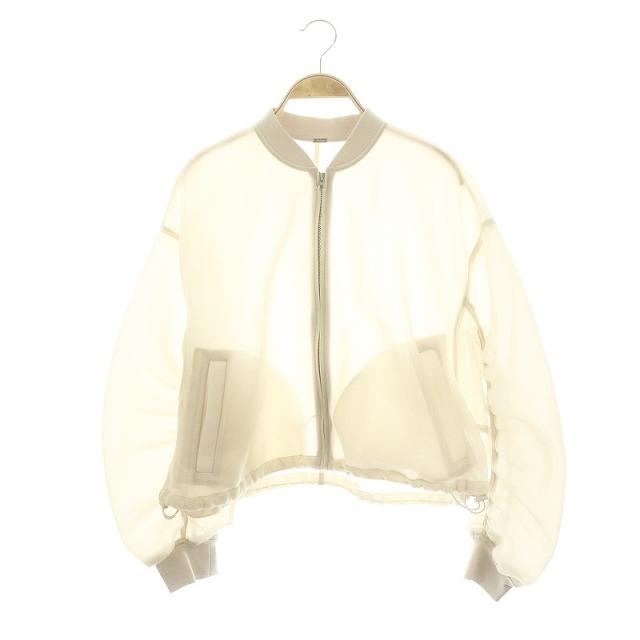 【中古】ミラオーウェン Mila Owen 24SS ボリュームシアーブルゾンジャケット ジップアップ F アイボリー /HK ■OSの通販は 6,375円