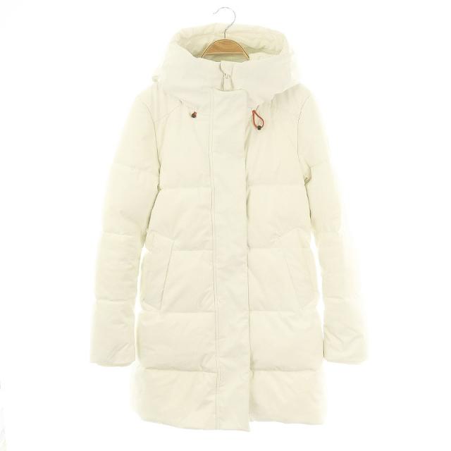 【中古】セーブザダック フーディー ロング エコダウンコート アウター 中綿 0/XS 白 /MI ■OS ■SH レディース