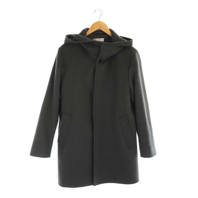 【中古】B&Y ユナイテッドアローズ ビューティー&ユース 120S メルトン フード コート M チャコールグレー メンズの通販は