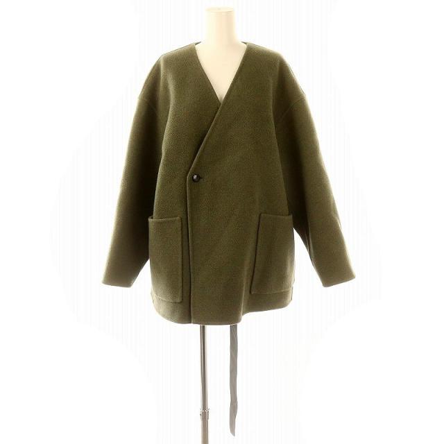 【中古】ハイク HYKE DOUBLE FACE JACKET(SOLID) ジャケット ウール 1 S カーキ /KO ■OS レディースの通販は 23,214円