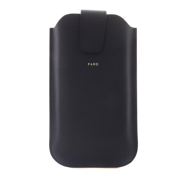 【中古】未使用品 ファーロ FARO Calma Phone Shoulder ポーチ ロゴ ショルダーバッグ レザー 紺 /SR16 レディース