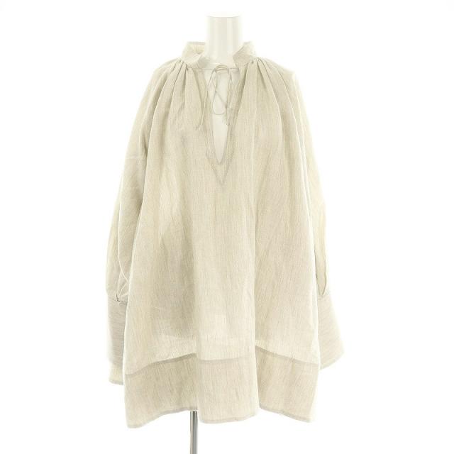 【中古】カオス CHAOS セビーチェブラウス プルオーバー 長袖 リネン F ライトベージュ /HK ■OS レディースの通販は 13,912円