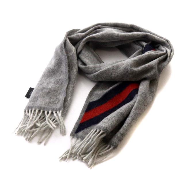 【中古】グッチ GUCCI マフラー GG柄 ウール アンゴラ混 フリンジ グレー 508027 /YO7 ■OH メンズ レディースの通販は