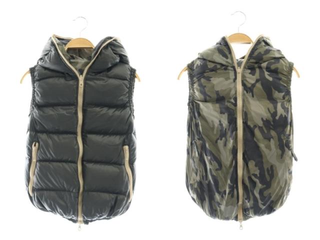 【中古】デュベティカ FEBE-ERRE ダウンベスト アウター リバーシブル 迷彩柄 カモフラ 40 M 919-CARBONE の通販は