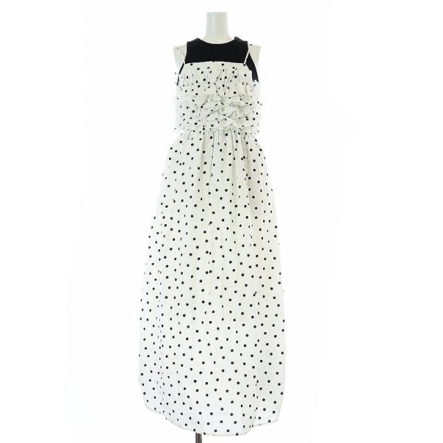【中古】スナイデル 24SS タンクセットフリルキャミワンピ ワンピース マキシ ロング ドット 2点セット 1 M 黒 白の通販は 5,460円