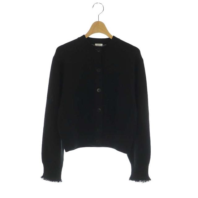 中古】ロエフ LOEFF フリンジ カーディガン 長袖 ニット クルーネック 