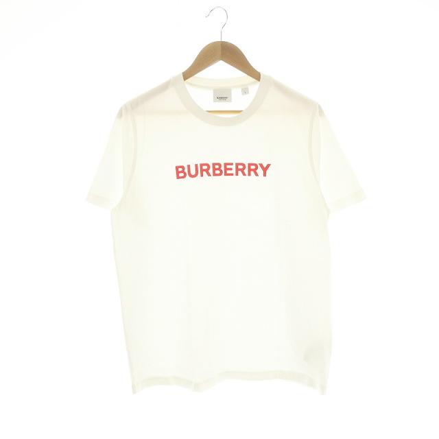 【中古】バーバリー BURBERRY FW24 Margot t-shirt ロゴTシャツ カットソー 半袖 L 白 赤 ホワイト レッド 8070973の通販は