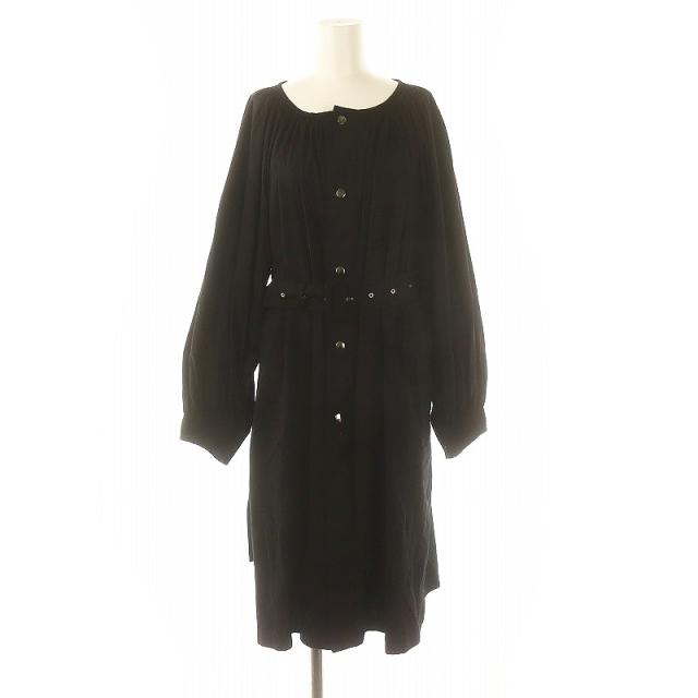 【中古】ワイズ ピンクレーベル × TAKESHI KOSAKA ヨウジヤマモト ギャザーノーカラーワンピース ロング ベルト付きの通販は 9,300円