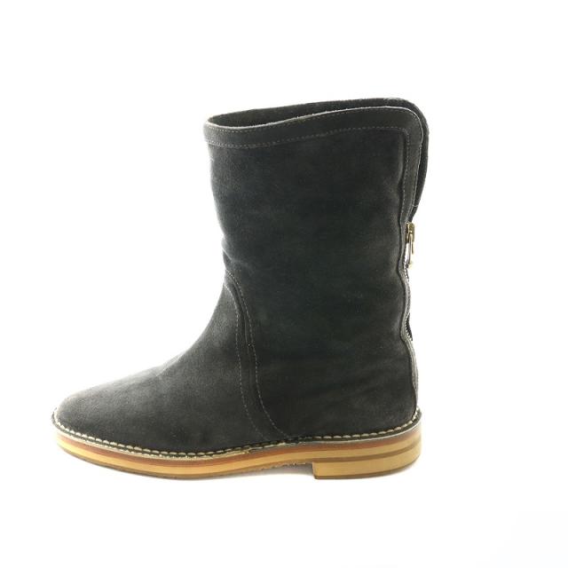 【中古】ジミーチュウ JIMMY CHOO ジップアップ ブーツ ショート スウェードレザー 37 24.0cm グレー /KP ■OSの通販は 5,130円