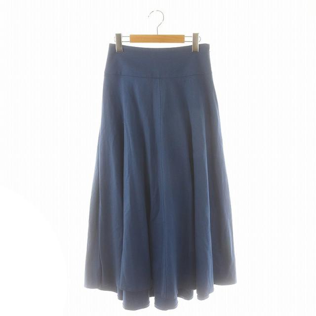 【中古】エイトン ATON 22SS アシンメトリースカート ロング マキシ丈 フレア 01 青 ブルー /MI ■OS レディースの通販は