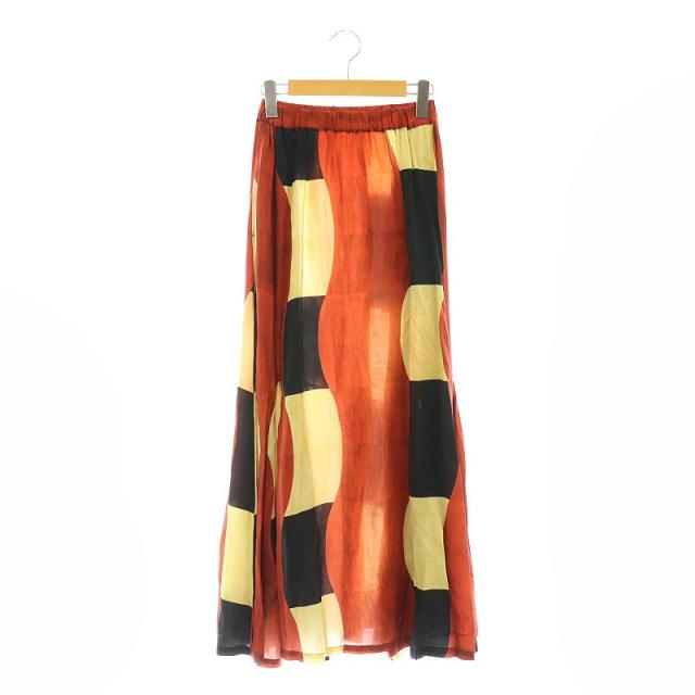 【中古】トーガ アーカイブス Inner print skirt インナープリントスカート フレア ロング マキシ丈 XS/34の通販は