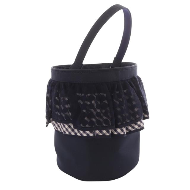 セツコ サジテール ピクニック（白フリル・黒ドット） バッグ ☆匿名