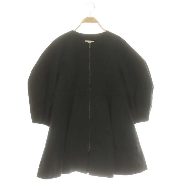 【中古】ル フィル 23AW コーデュラナイロンコットンフレアジャケット ノーカラー ミドル丈 1 黒 ■OS レディースの通販は