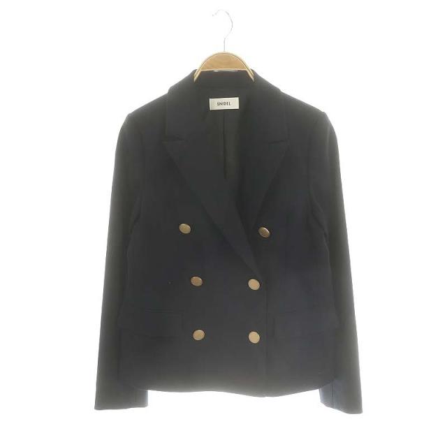 【中古】スナイデル SNIDEL 23SS Sustainable ダブルジャケット テーラードジャケット 金ボタン 0 紺 レディースの通販は 6,100円