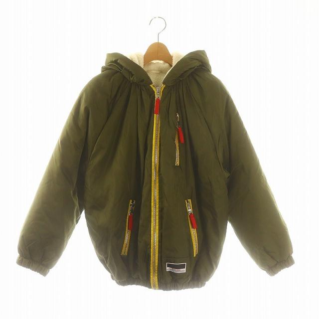 【中古】ミュウミュウ miumiu 裏地ボア フードブルゾン アウター 38 S カーキ 緑 グリーン /YQ ■OS レディースの通販は