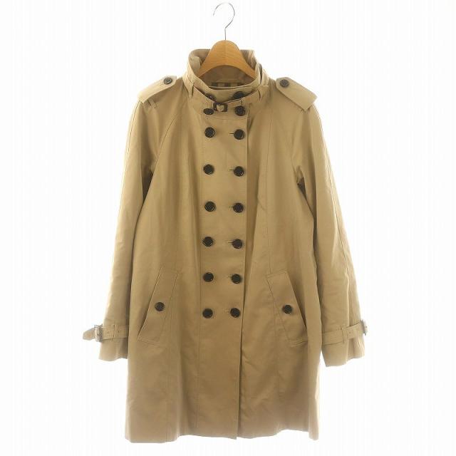 【中古】バーバリー ロンドン 裏地ノバチェック ダブルボタントレンチコート 38 ベージュ レディースの通販は
