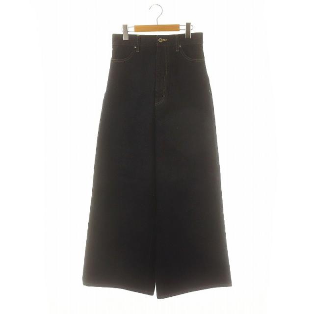 【中古】ユハ JUHA AP STUDIO別注スーパーハイウエストデニムデニムパンツ ジーンズ ワイド 3 紺 ネイビー