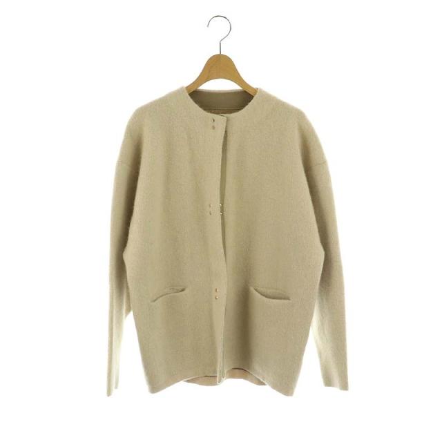 【中古】ラグナムーン LagunaMoon 23AW CHNラクーンニットカーディガン ロング F ベージュ /MF ■OS レディースの通販は 5,400円