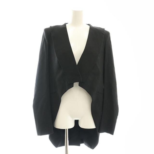 【中古】ジバンシィ アシンメトリー ブレザー ジャケット ロング 総裏地 38 黒 ブラック /MI ■OS レディースの通販は