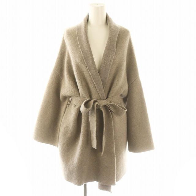 【中古】バビロン BABYLONE 近年モデル FOX混 ミドルニットコート ガウンコート F グレー /MF ■OS レディースの通販は 5,600円