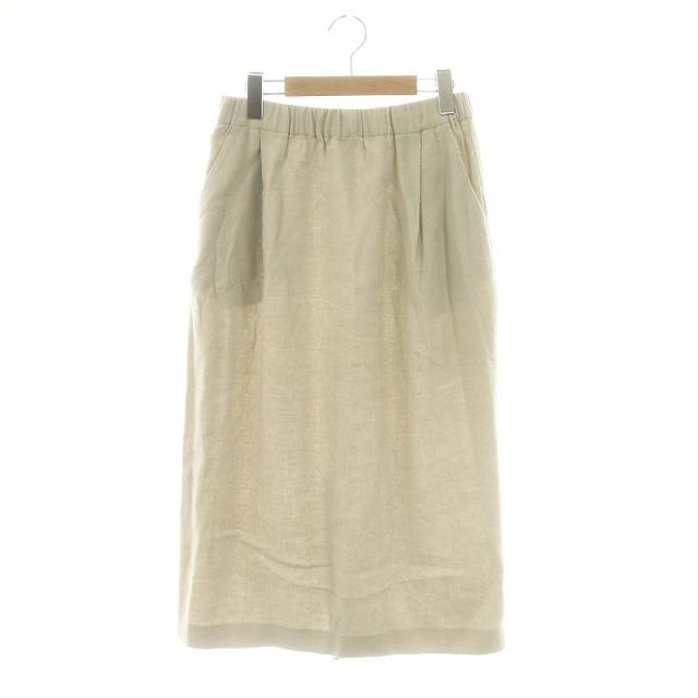 【中古】エヴァムエヴァ evam eva ヴィー vie リネンウールスカート ロング タック ライトグレー /DF ■OS レディースの通販は 4,650円