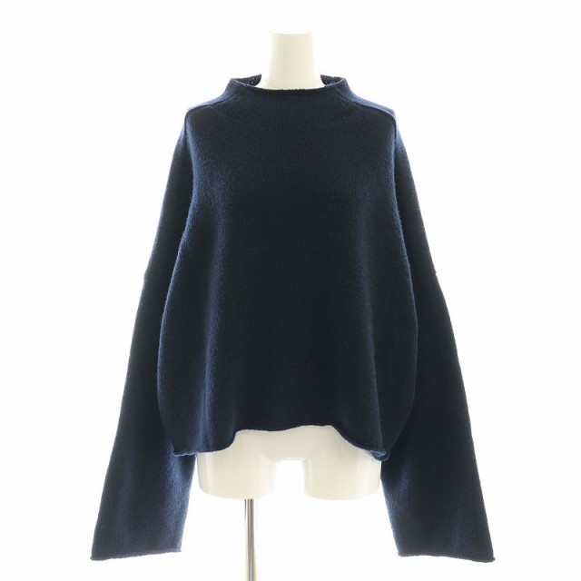 【中古】アパルトモン ドゥーズィエムクラス ショートニット Short Knit セーター 長袖 プルオーバー ウール F 紺の通販はニット・セーター