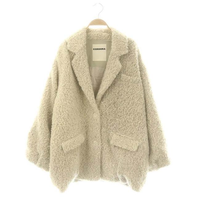 【中古】コルデラ CORDERA 23AW ウールブークレコート アウター ミドル丈 ベージュ /MF ■OS レディースの通販は 20,100円