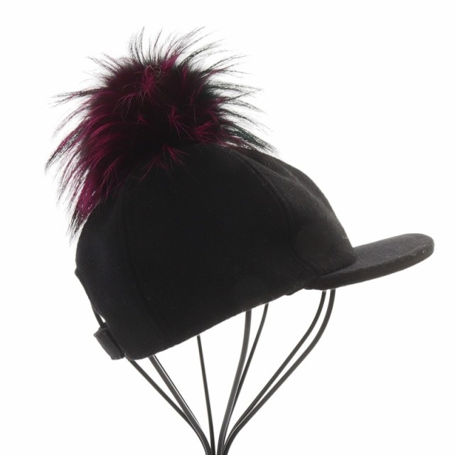 中古】フェンディ FENDI 帽子 キャップ フォックスファー