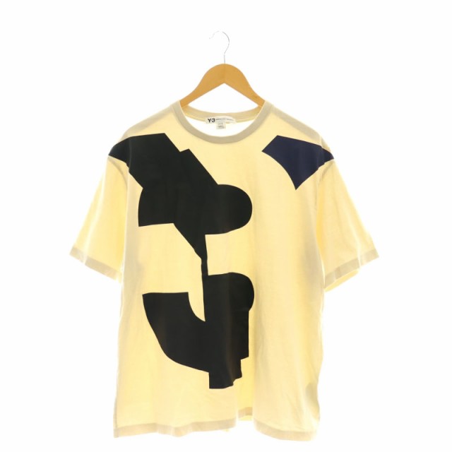 【中古】ワイスリー Y-3 Varsity SS Tee プリント Tシャツ 半袖 XL ベージュ 紫 黒 /MI ■OS ■AD メンズの通販は