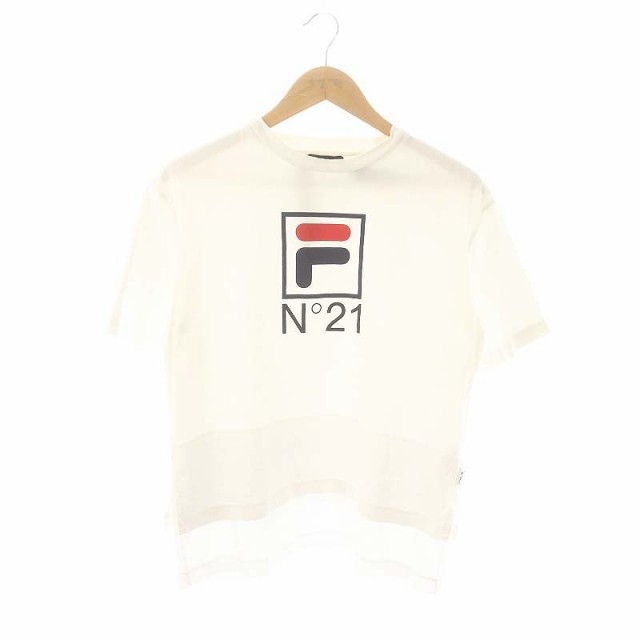【中古】ヌメロヴェントゥーノ N°21 × フィラ FILA Tシャツ カットソー 半袖 XS オフホワイト /DO ■OS メンズの通販は
