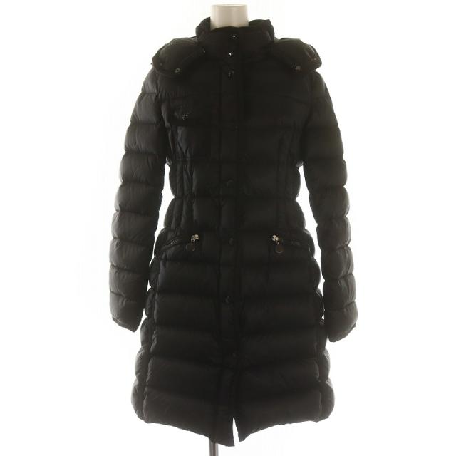 【中古】モンクレール MONCLER HERMINE ダウンコート ロング アウター 0 黒 ブラック /MF ■OS レディースの通販は
