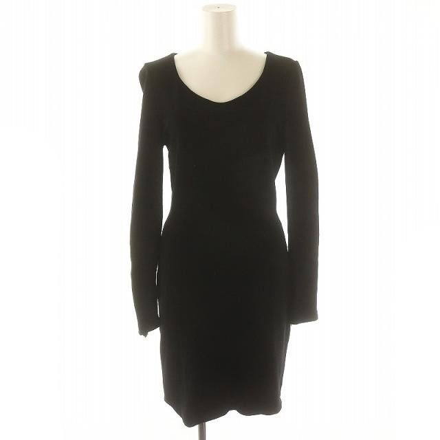 【中古】メゾンマルジェラ 4 Maison Margiela 4 ニット ワンピース ひざ丈 長袖 38 M 黒 ブラック /YQ ■OS レディースの通販は 9,000円