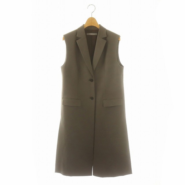 【中古】セオリーリュクス 22AW New Saxony Olin ロングジレ ベスト テーラード 総裏地 38 グレージュの通販は