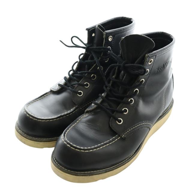 【中古】レッドウィング REDWING アイリッシュセッターブーツ ワーク ロゴ型押し レザー 26.5cm 黒 ブラック 8130の通販は