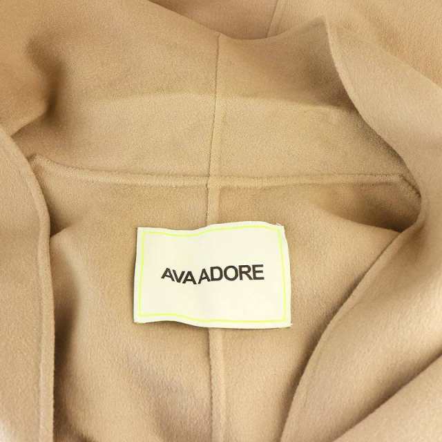 【中古】アヴァアドール Deuxieme Classe取り扱い ショールカラーウールコート ミドル丈 グレージュ レディースの通販は