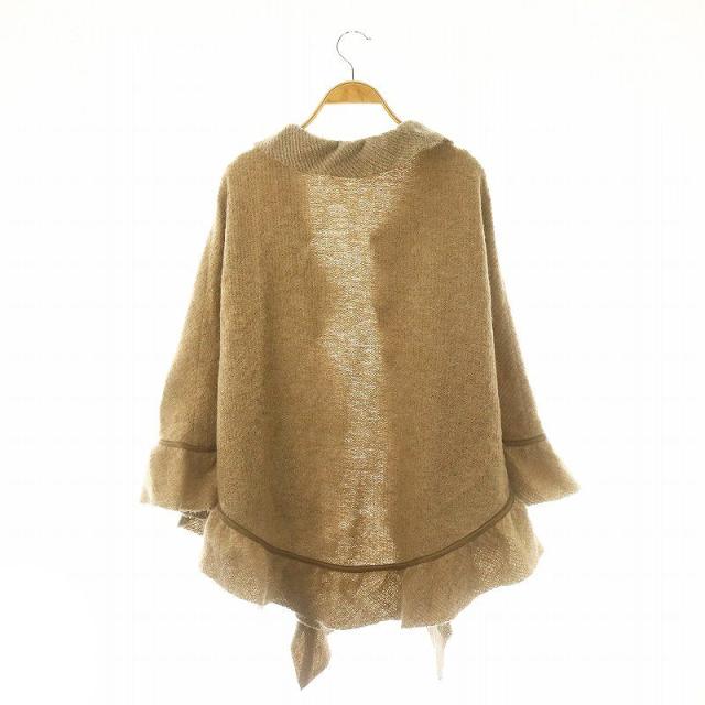 【中古】グレースコンチネンタル GRACE CONTINENTAL フリルニットツイードコート ポンチョ モヘヤ混 36 ベージュ 中古】グレースコンチネンタル GRACE CONTINENTAL フリルニット