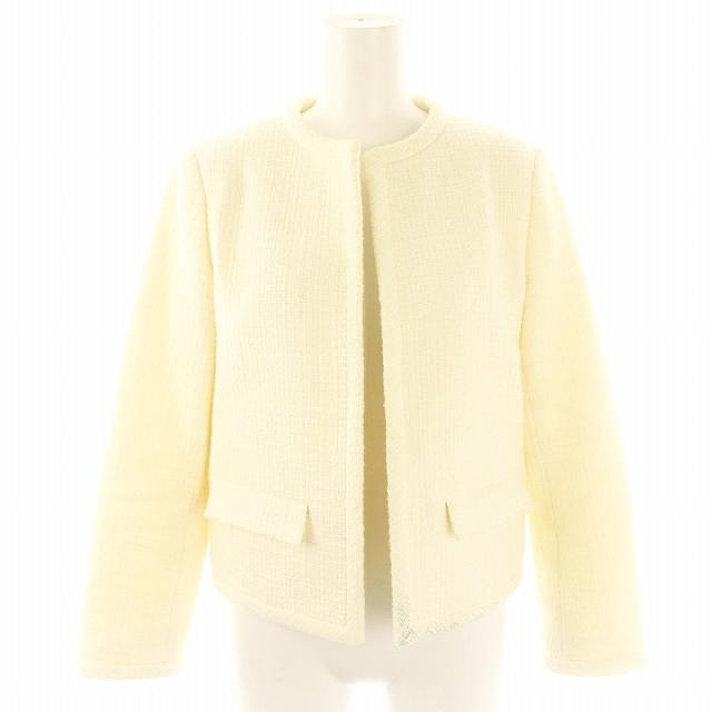 【中古】セオリー Theory 23SS Tonal Tweed Clean SH JKT ツイードジャケット ノーカラージャケット 00 オフホワイト