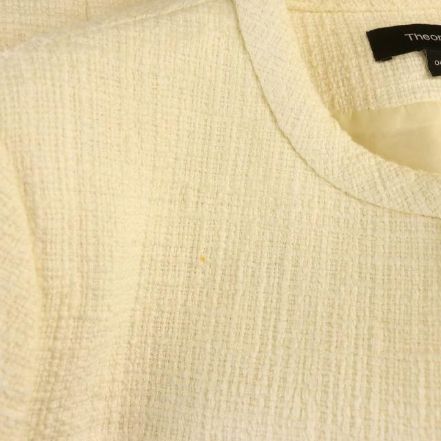 【中古】セオリー Theory 23SS Tonal Tweed Clean SH JKT ツイードジャケット ノーカラージャケット 00 オフホワイト 中古】セオリー Theory 23SS Tonal Tweed Clean SH JKT ツイード
