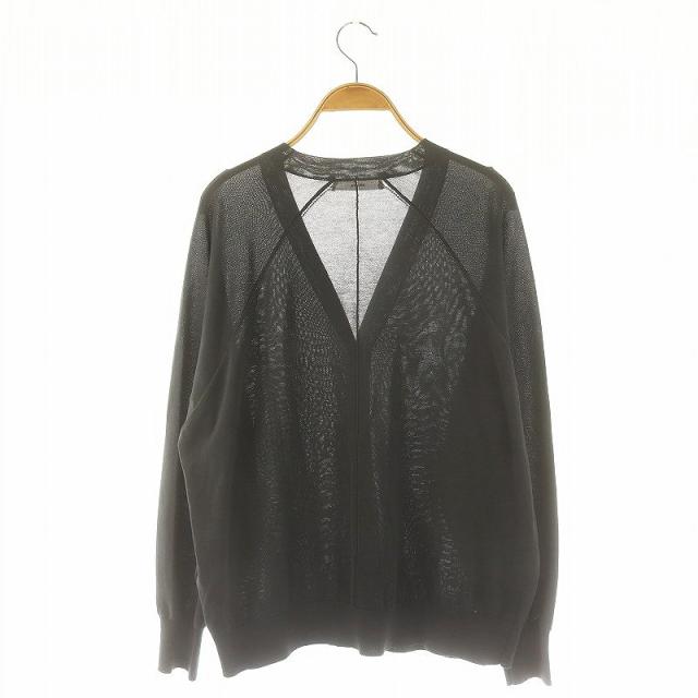 【中古】エブール ebure シアーコットンアセテート Vネックニットカーディガン 長袖 38 グレー レディースの通販は
