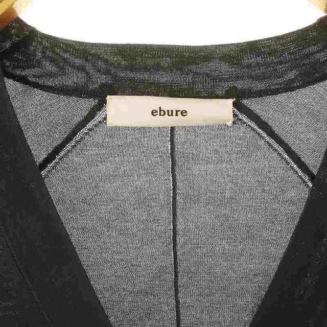 【中古】エブール ebure シアーコットンアセテート Vネックニットカーディガン 長袖 38 グレー レディースの通販は