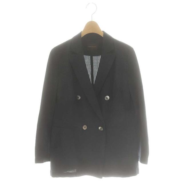 【中古】トゥモローランドコレクション 24SS シルキーサッカー ダブルブレストライトジャケット 36 S 紺 ネイビー の通販は 10,300円