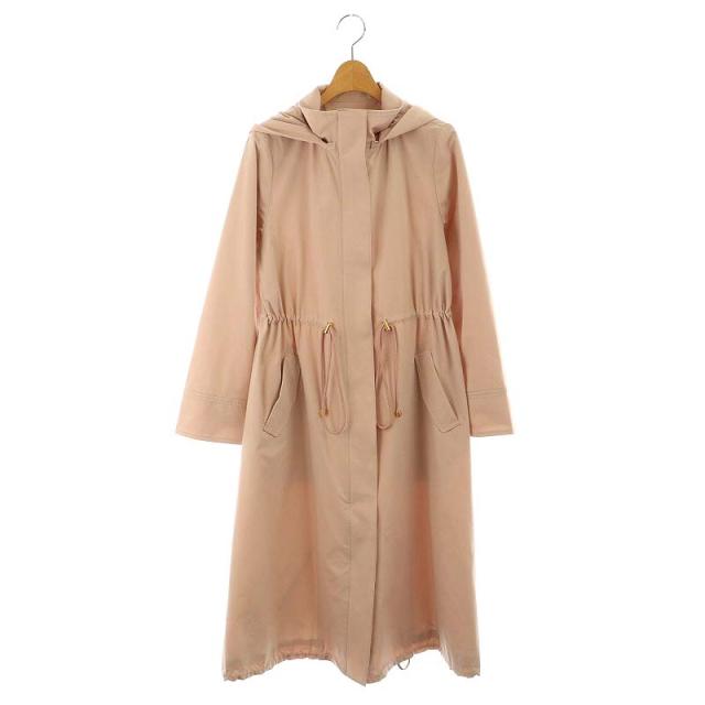 【中古】ジャスグリッティー JUSGLITTY 撥水ロングフードブルゾン アウター 羽織り ロング丈 2 M ピンク /KO ■OSの通販は 5,810円