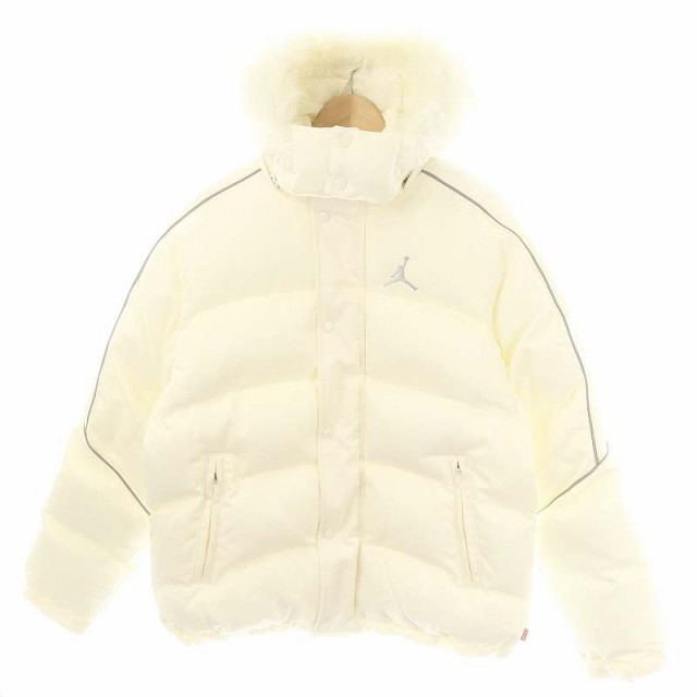 【中古】シュプリーム ×ナイキ NIKE Jordan 24AW Puffer Jacket パファージャケット ブルゾン M 白 グレー メンズの通販は
