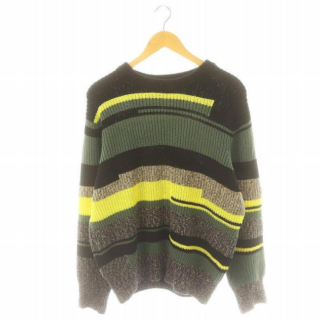 【中古】メゾンキツネ MAISON KITSUNE 総柄コットンクルーネックセーター ニット 長袖 S マルチカラー メンズの通販は 6,600円