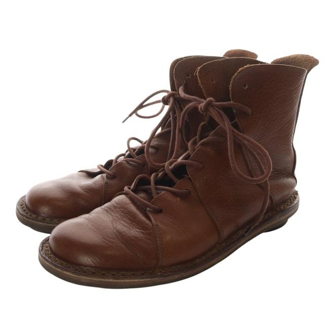 Trippen ブラウン レザーブーツ trippen DEER レザー サイドジップ