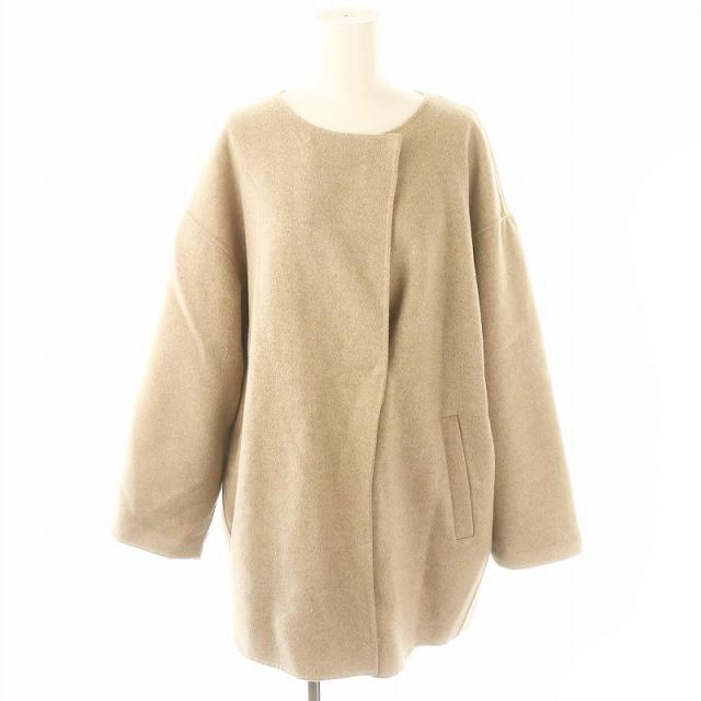 【中古】スローブ イエナ SLOBE IENA  ハミルトン HAMILTON ダブルフェイスウールショートコクーンコート F ベージュの通販は