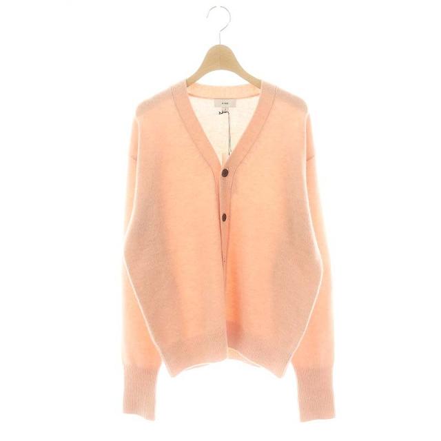 【中古】未使用品 ハイク 24AW LAMBSWOOL CARDIGAN カーディガン 長袖 ニット ウール カシミヤ混 2 ピンク レディースの通販は