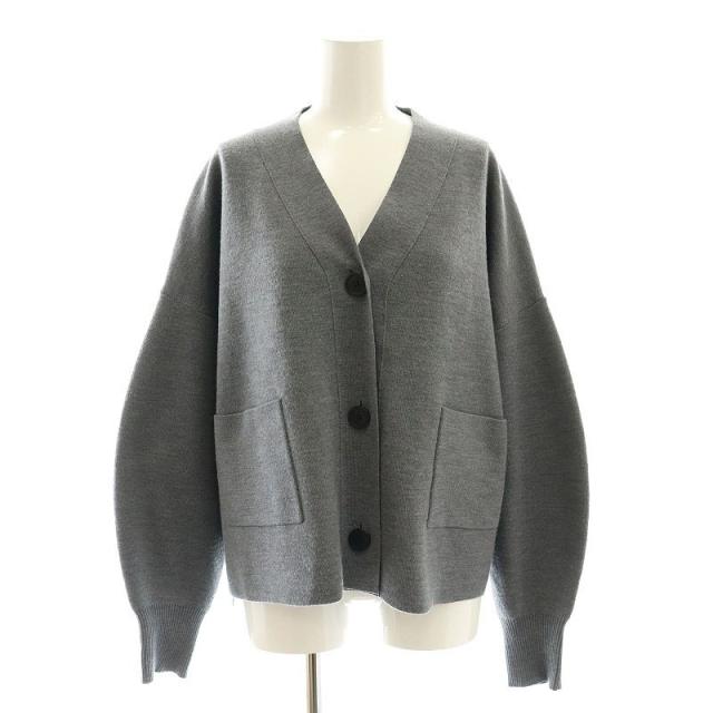 【中古】イエナ 23AW スーパーファインスムースショートカーディガン 長袖 ニット ウール グレー ■OS レディースの通販は