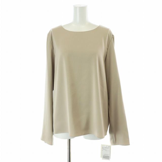 【中古】未使用品 プラージュ Plage 24AW Double Satin ブラウス 長袖 クルーネック F ベージュ 24051922101030の通販は 6,200円