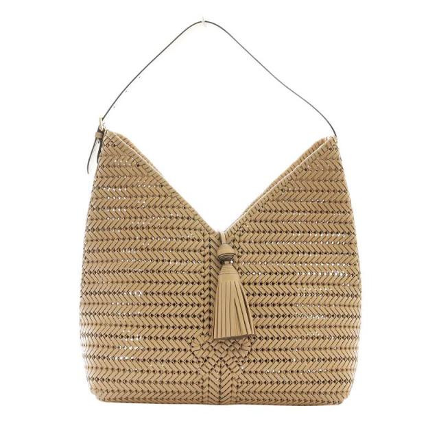 【中古】アニヤハインドマーチ ANYA HINDMARCH THE NEESON タッセルホーボーバッグ トート やぎ革 ベージュ 178495の通販は